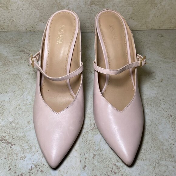 Michael Kors Womens Pink Mules Pointed Toe Stiletto Heels Casual Comfort - Picture 7 of 9